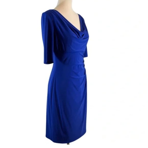 Ralph Lauren Cowl Neck Dress Side Drape Rouching Size 2 - Picture 7 of 17